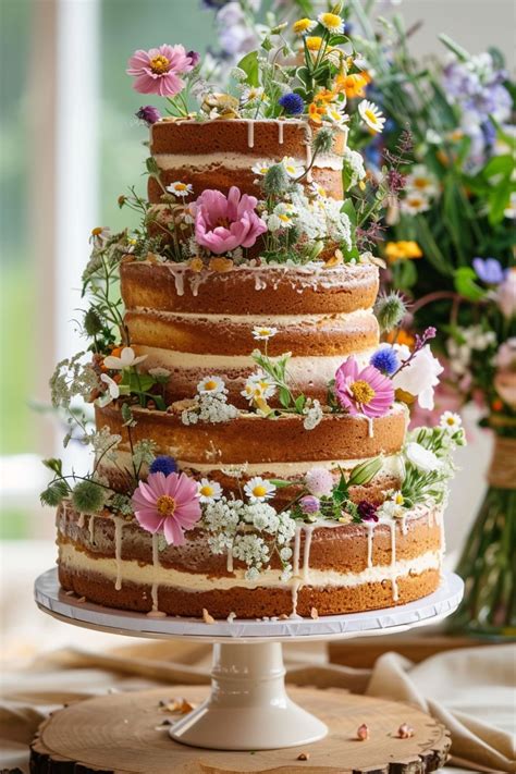 Discover Stunning Naked Wedding Cakes For Every Bride In Simple Wedding Cake Spring