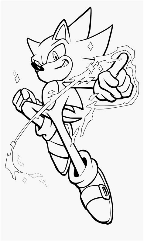 Super Sonic Drawing Super Sonic Black And White Hd Png Download