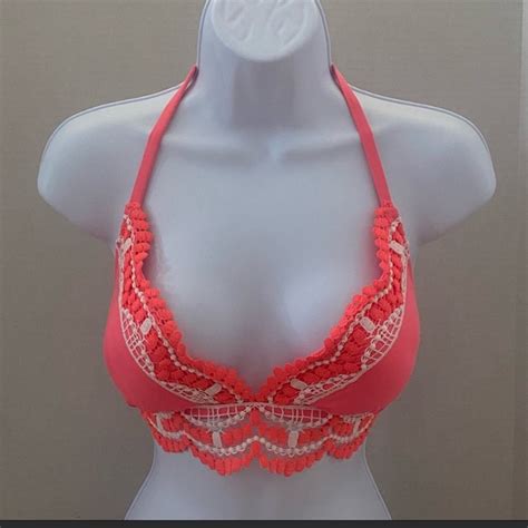 New Becca Delilah Crochet Halter Bikini Top Gem