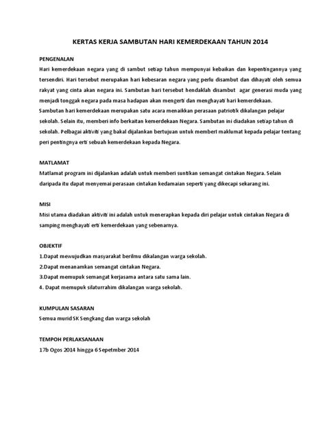 Kertas Kerja Sambutan Hari Kemerdekaan Pdf