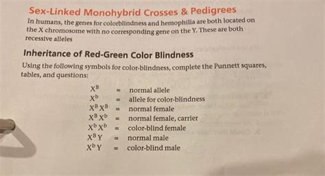 Solved Sex Linked Monohybrid Crosses Pedigrees In Humans Chegg