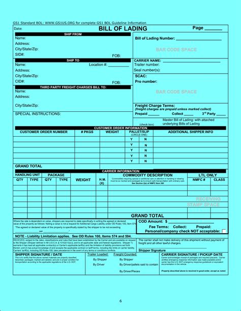 Ups Freight Bill Of Lading Form Form Resume Examples Moyooglyzb