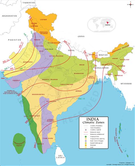 India Climate Map India Climate Zone Map India Weather Conditions Map