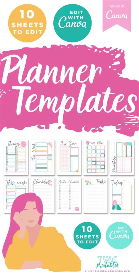 Canva Planner Templates 10 Pages Editable Planner Pages For Canva