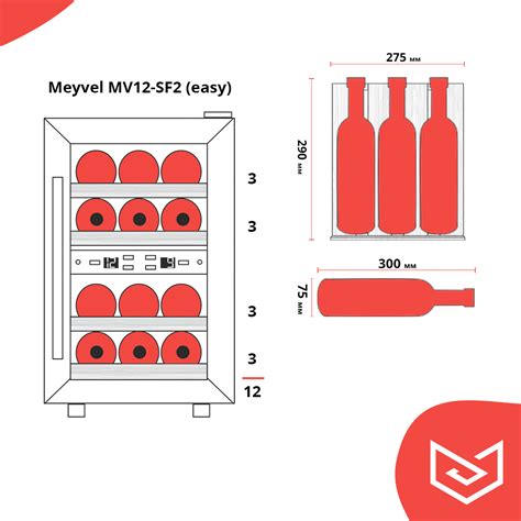 Купить винный шкаф Meyvel MV12-SF2 (easy) с доставкой по всей России