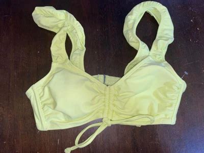 Women S Tie Front Cap Sleeve Bralette Bikini Top Wild Fable Light Yellow S Target