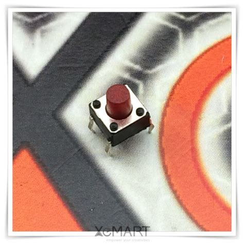 Jual Tact Switch X X Mm Red Through Hole Pins Merah Tactile Push