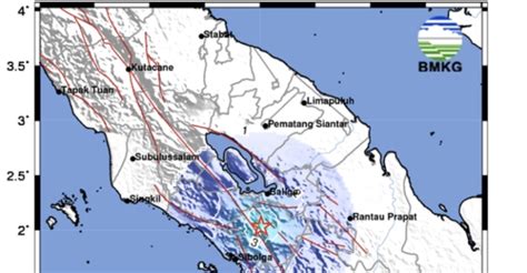 Gempa Darat M4 4 Guncang Tapanuli Utara Kedalaman 5 Km