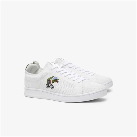 Lacoste Mens Sneakers On Sale X Netflix Sex Education Carnaby Piquee Sneakers White Green