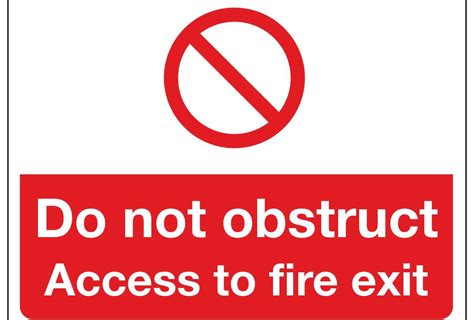 Do Not Obstruct Access To Fire Exit Linden Signs And Print