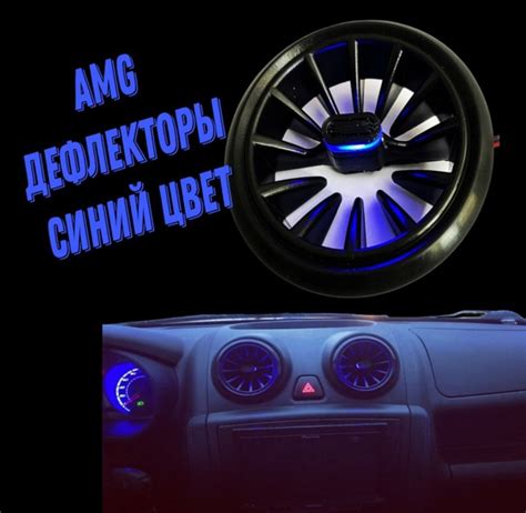 Воздуховод 2шт , сопло, решетка печки, дефлектор в стиле АМГ Синие (AMG ...