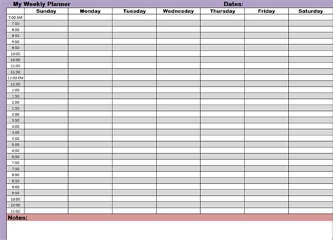 20 Weekly Hourly Planner Template Excel – Simple Template Design