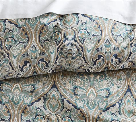 Blue Mackenna Paisley Percale Patterned Duvet Cover Sham Pottery Barn