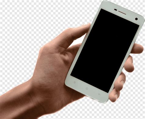 Person Holding Smartphone Displaying Black Screen Hand Holding Samsung