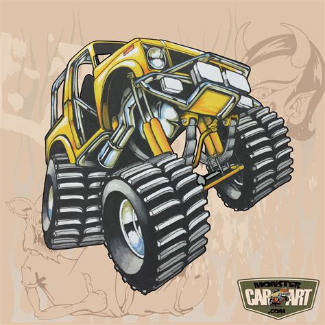 Pin By Cooper On Cool Cartoon Jeep Drawing Monster Trucks Car Cartoon