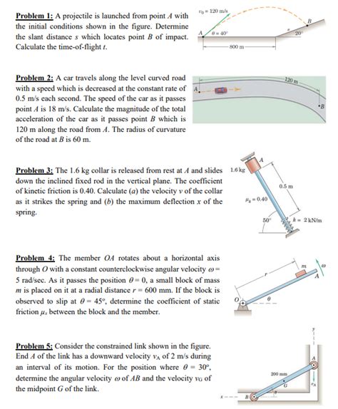 Solved Problem 1: A projectile is launched from point A with | Chegg.com