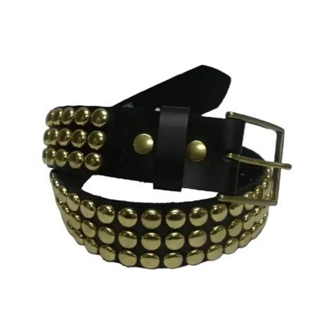 Buy Gold Rivet Studded Belt Black Leather LeatherBeltsOnline