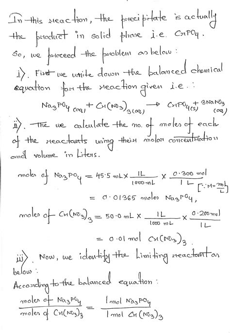 Solved What Mass Of Precipitate In G Is Formed When Ml Of