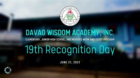 19th Recognition Ceremony Davao Wisdom Academy Inc Youtube