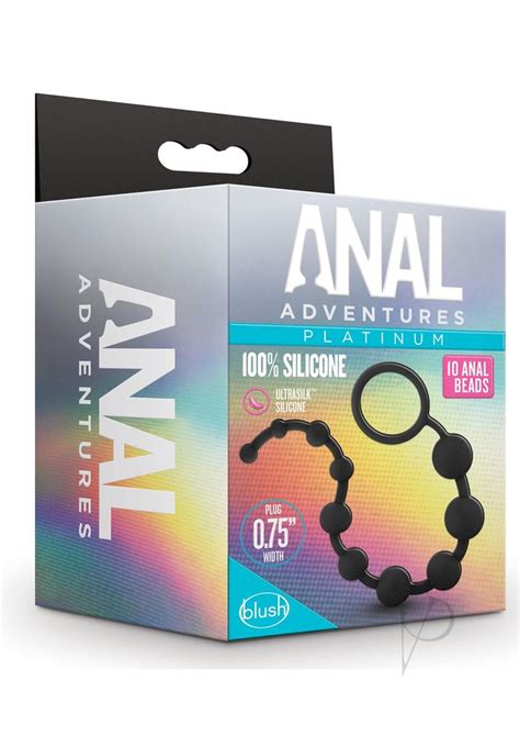 Buy Best Blush Anal Adventures Platinum Silicone Anal Beads Black Sale
