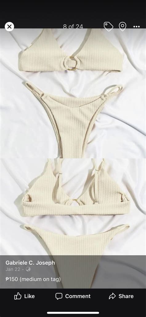 Rib Ring Linked Thong Bikini Swimsuit Women S Fashion Swimwear