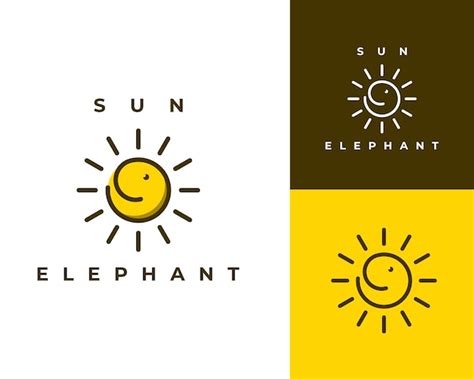 Premium Vector Simple Elephant Logo Forming The Sun