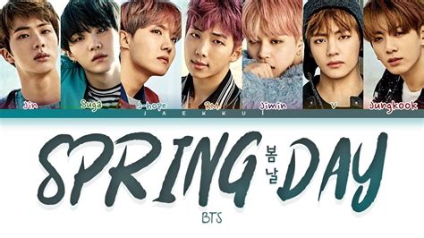 Bts 방탄소년단 봄날 Spring Day Color Coded Lyrics Engromhan가사 Youtube