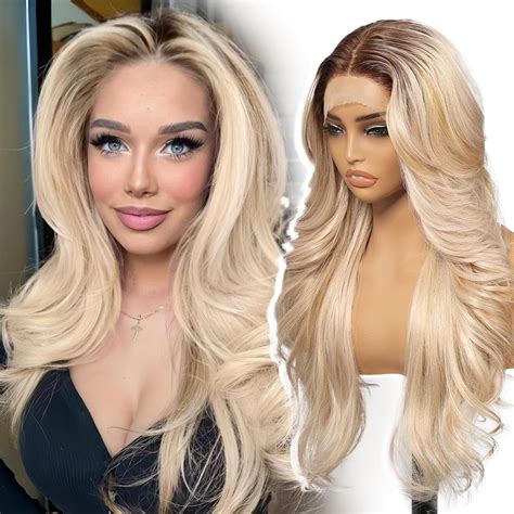 Amazon KOME Ombre Blonde Synthetic Lace Front Wig 13x4 HD Lace