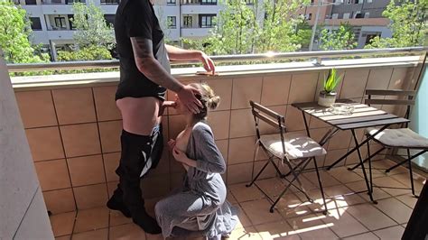 Busty French Girl Sucks My Cock On A Paris Hotel Balcony Risky Blowjob Free Porn Videos