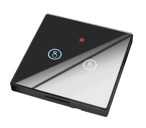 Сенсорный беспроводной выключатель 2-канальный RF 433Mhz черный, SRF2B ...