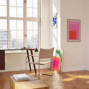 Abstract Hot Pink Typography Wall Art Giclée Print Y K Wall Decor Trendy Poster Pink and Red