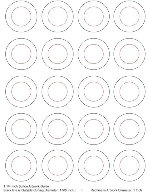 25mm Pin Badge Button Template For A4 Paper Macaron Template
