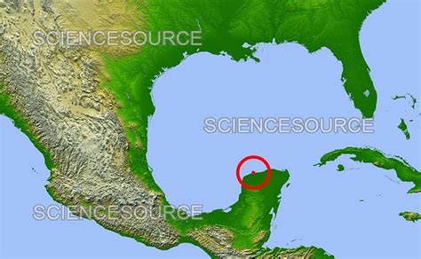Photograph Chicxulub Crater Map Science Source Images