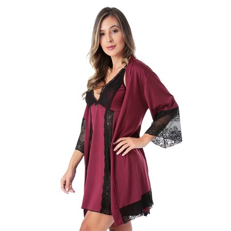 Robe De Renda Pijama Feminino Lingerie Langerie Hobby Sexy Lua De Mel Noiva Kimono Roup O
