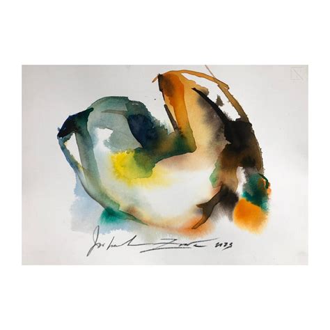 Abstract Watercolor Nude Painting Figurative Art Etsy