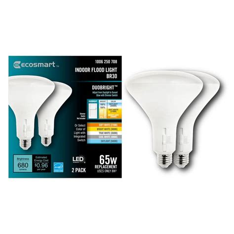 EcoSmart 65-Watt Equivalent BR30 CEC Dimmable LED Light Bulb with ...