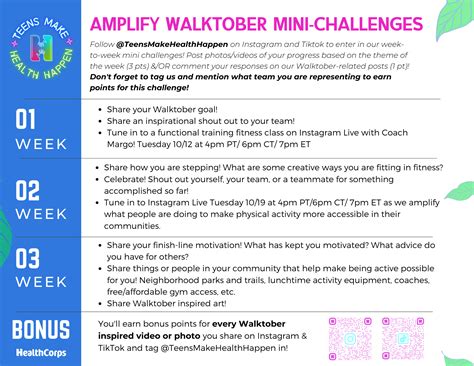 Walktober Challenge Team Manager Guide + Participant Packet – Teens ...