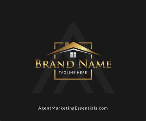 Stunning Gold Real Estate Agent Logo