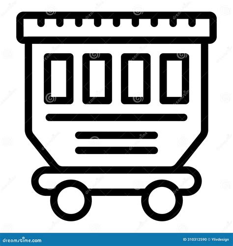 Shipment Freight Wagon Icon Outline Vector Locomotion Engine Logistics