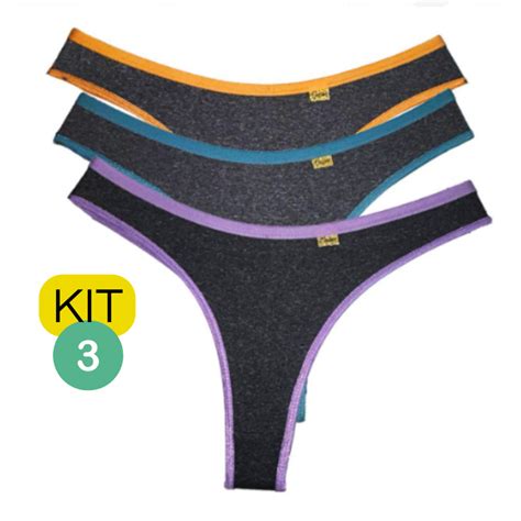 Kit Calcinha Feminina Adulto Sexy Cotton Lingerie Fio Dental Tanga Confort Lisa Shopee Brasil
