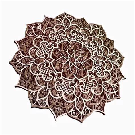 Mandala Camadas Alto Relevo Flor De Liz Decoração 3d 60cm