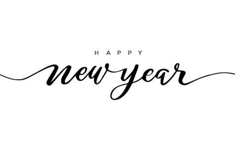 Happy New Year Cursive Handwriting Design