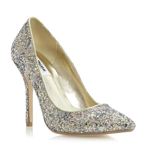 Dune Ladies Burst Metallic Pointed Toe Court Shoe Multi Dune