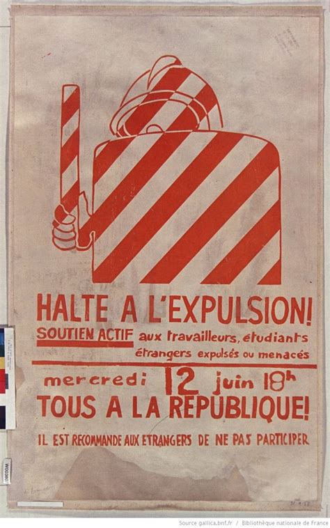 Mai 1968 Halte à l expulsion Soutien actif aux travailleurs