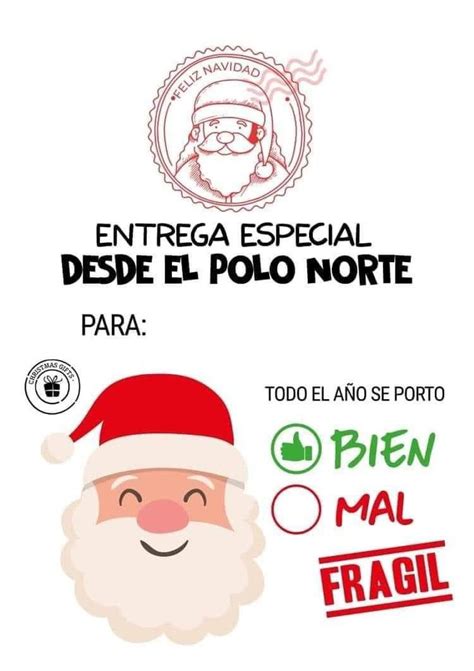 Pin De Porta Rosas Y Mas En Tarjeta Navidad Mensaje De Santa Claus