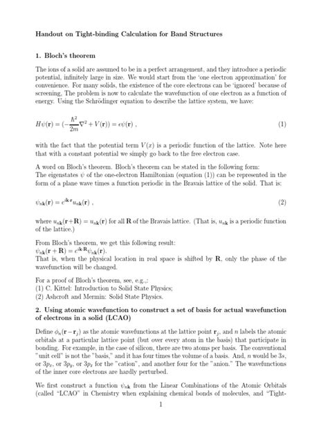 tight binding  electronic band structure atomic