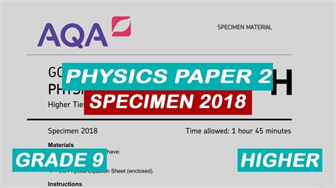 Physics Paper 2 WALKTHROUGH Specimen 2018 GCSE YouTube