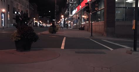 Empty Sidewalk At Night Free Stock Video Footage Royalty Free 4k And Hd
