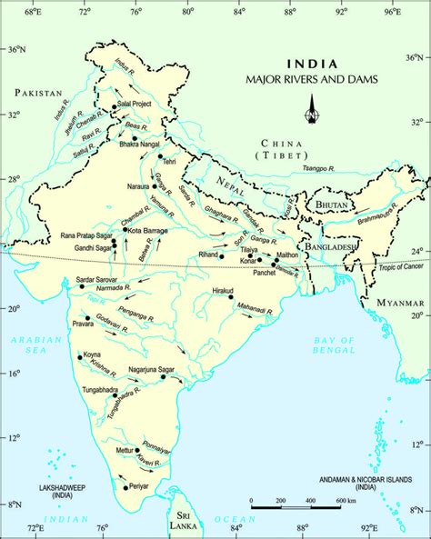 Political Map Of India With Rivers