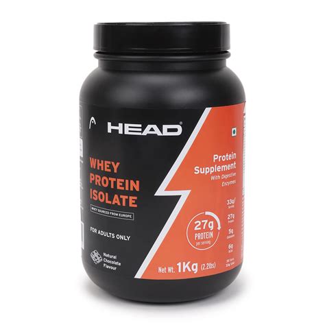 head premium whey protein powder isolate kg natural chocolate